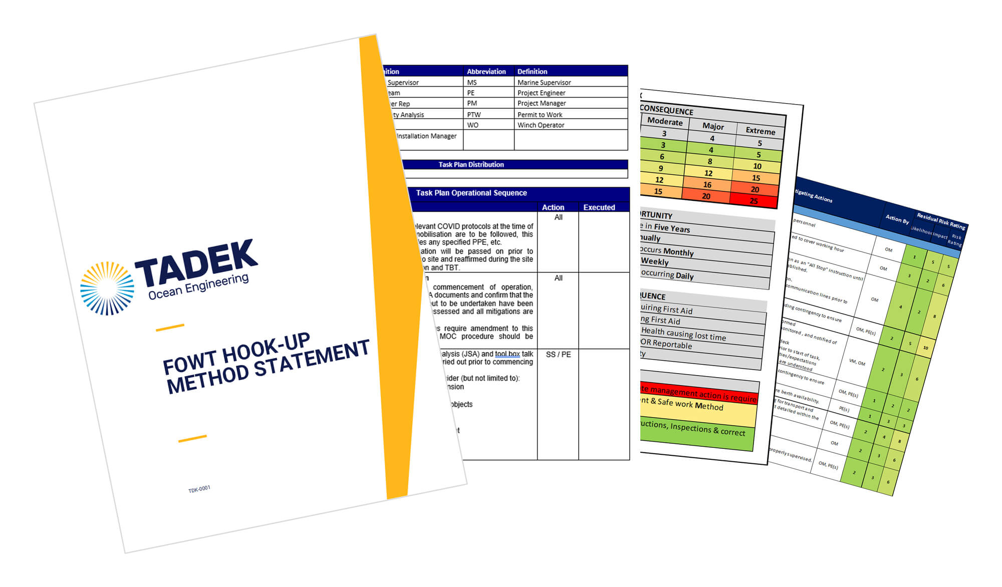 Marine Projects, Operations Deliverables