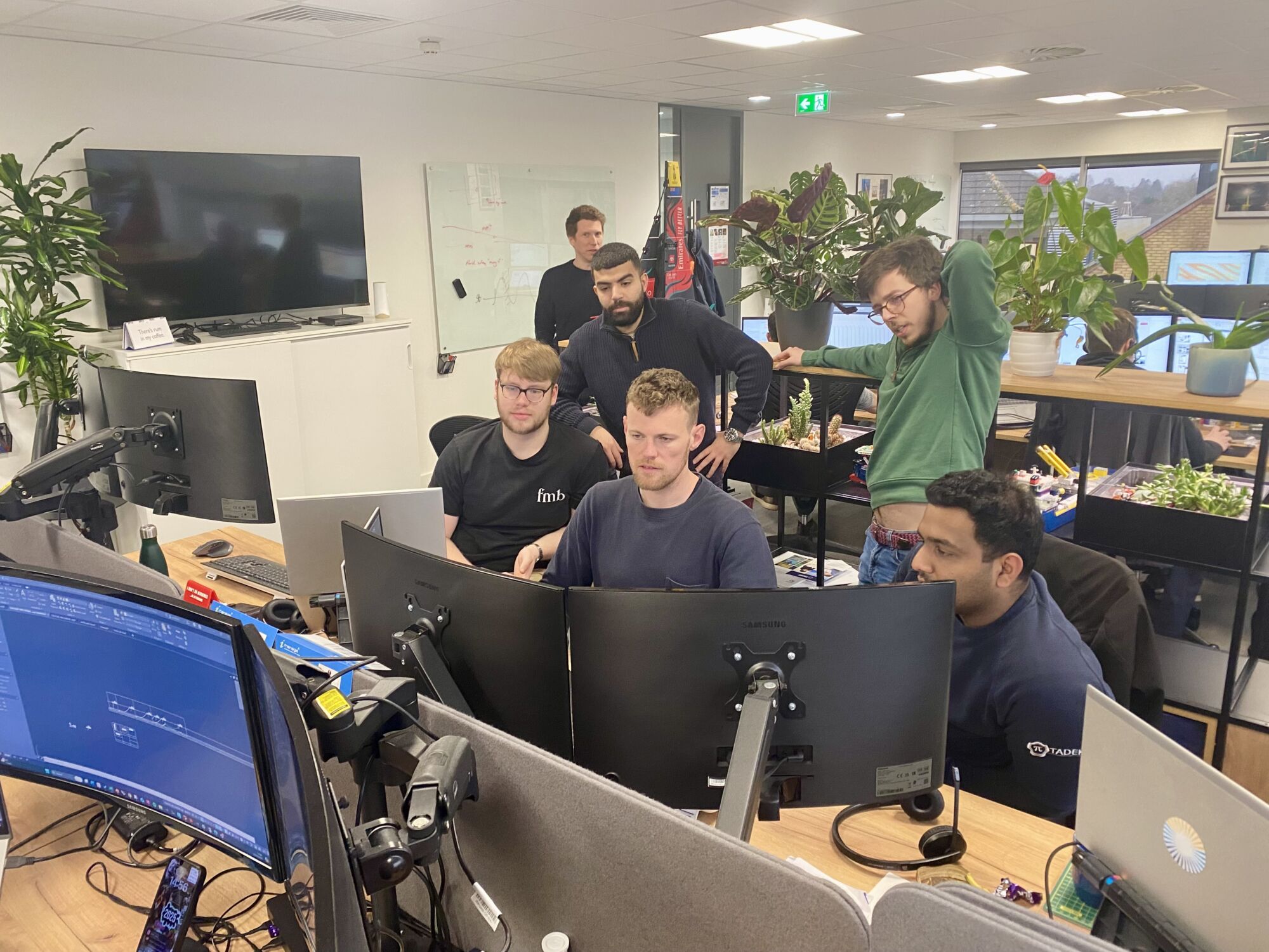 Team tadek staring at Screen